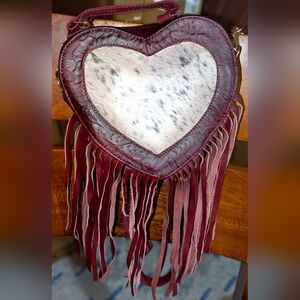 FABULOUS Real Leather & Cowhide Heart Bag